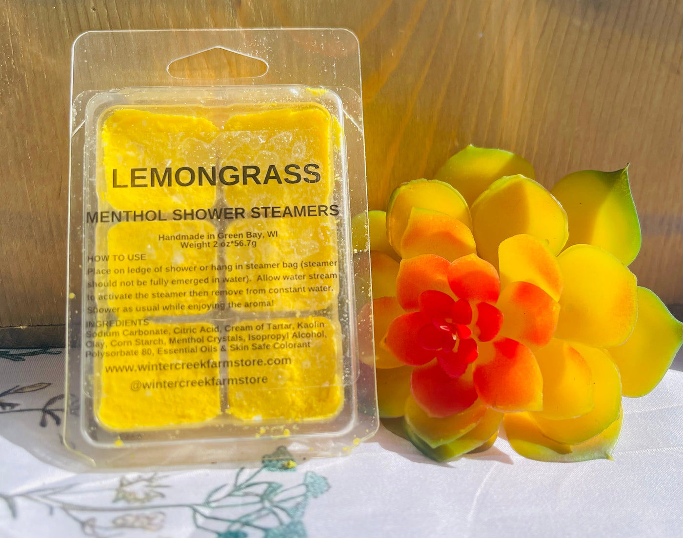 Lemongrass Shower Steamers | Shower Bombs | Spa Relaxation | Essential Oil Aromatherapy | Menthol Shower Steamers | Gift for Her | Gift for Him