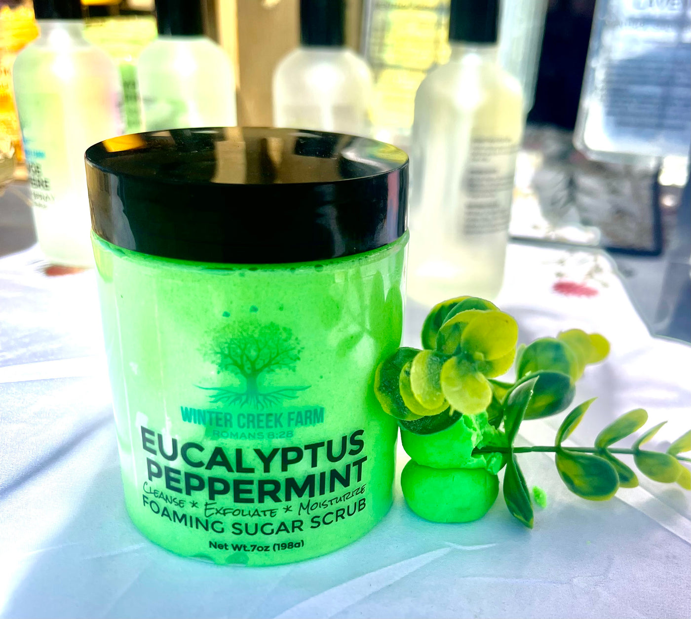 Eucalyptus Peppermint Sugar Scrub | Natural Oils and Butters | Handmade | Gift for Her | Gift for Self | Natural Skin Care | Spa Gift