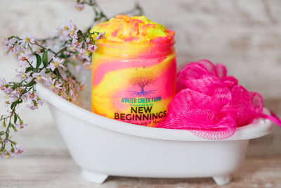 New Beginnings Foaming Sugar Scrub | Natural Oils and Butter | Handmade | Gift for Him | Gift for Self | Natural Skin Care | Spa Gift | Spa Gift