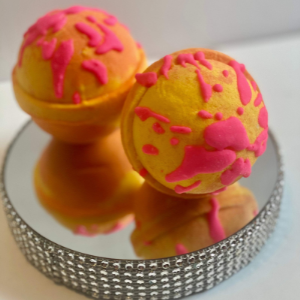 Mango Bath Bomb | Frienship Bracelet Inside | Cocoa Butter | Avocado Oil | Natural Oils and Butters | Handmade Bath Bomb | Self Care Gift | Gift for Her | Bath Fizzie